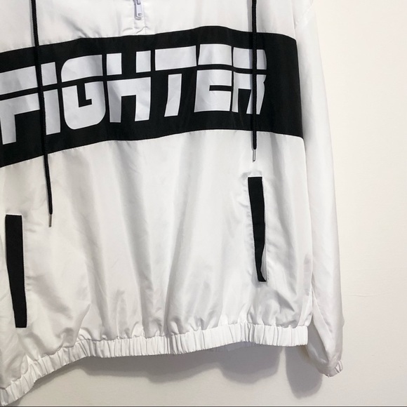 ➕ Forever 21 Plus Fighter Breast Cancer Awareness Windbreaker Hooded Pul… - Picture 6 of 12
